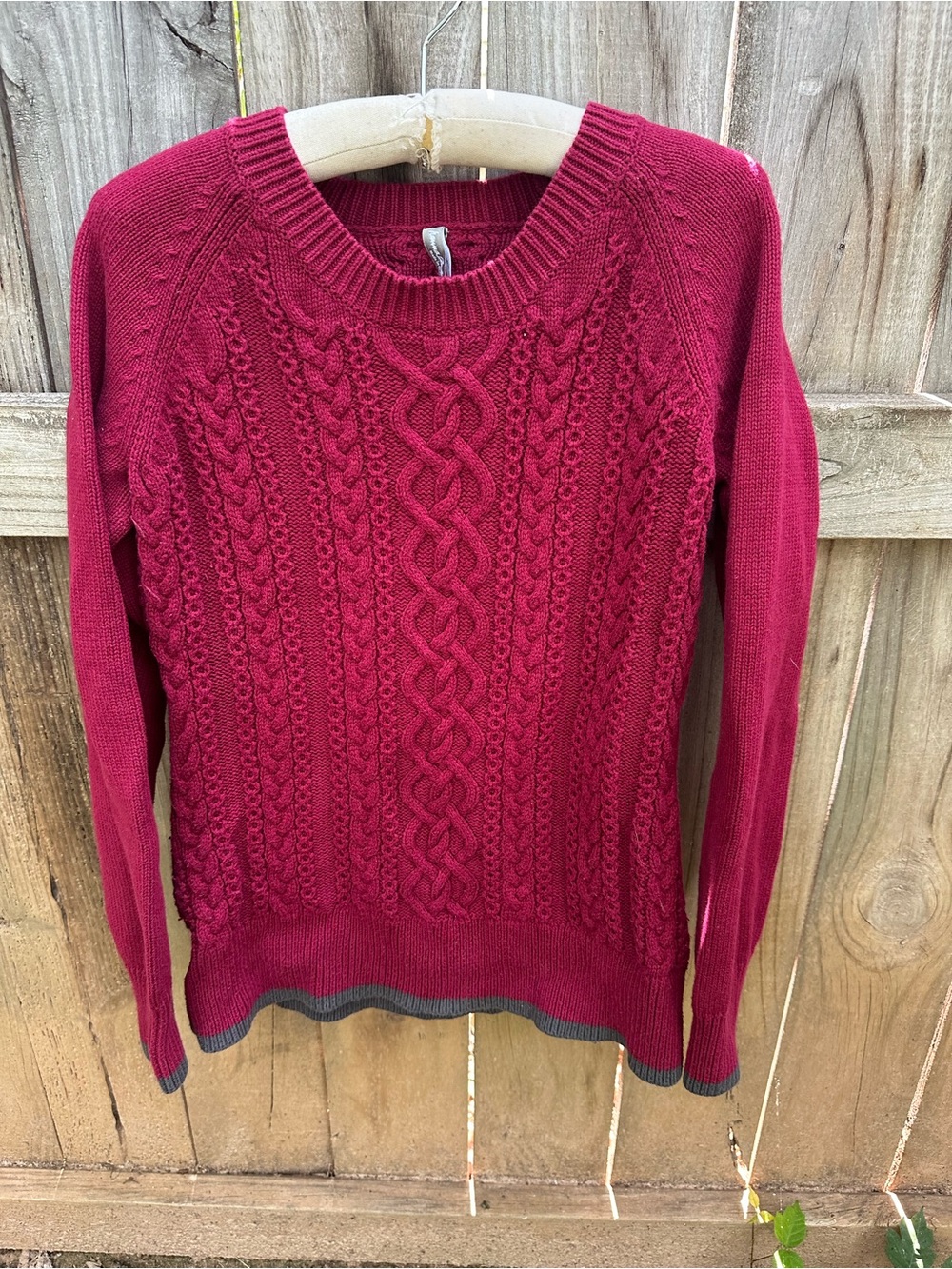 Hanna Andersson wool cotton burgundy sweater